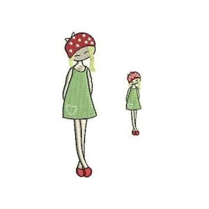 Little Girl 2 Sizes Machine Embroidery Digitized Design / Instant Digital File download
