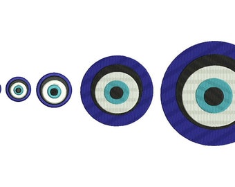 Evil Eye 6 Sizes Bundle Machine Embroidery Design / Instant Digital File Download