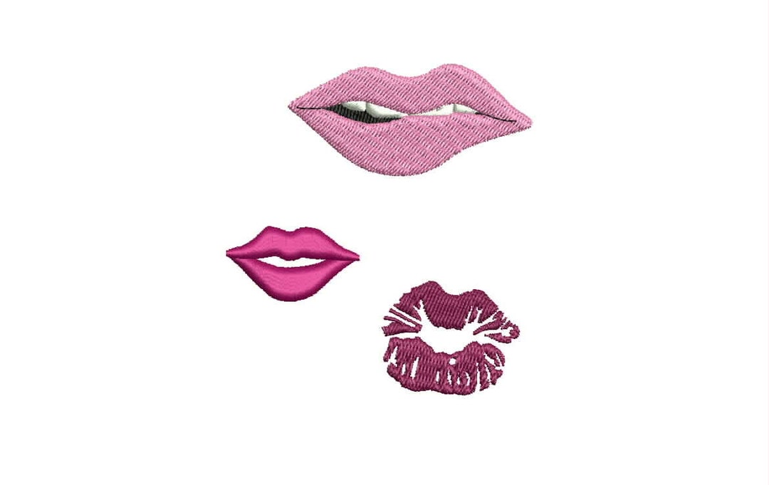 Lips Bundle of 3 Machine Embroidery Digitized Designs / Instant Digital ...