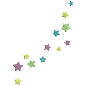 Stars 4 Color, 2 Sizes, Machine Embroidery Digitized Design Instant Digital File download