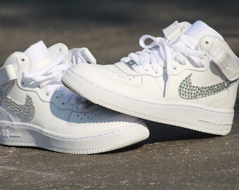 Bling nike af 1 | Etsy Swarovski Nike Air Force 1 Sage Low Women Casual Sneakers