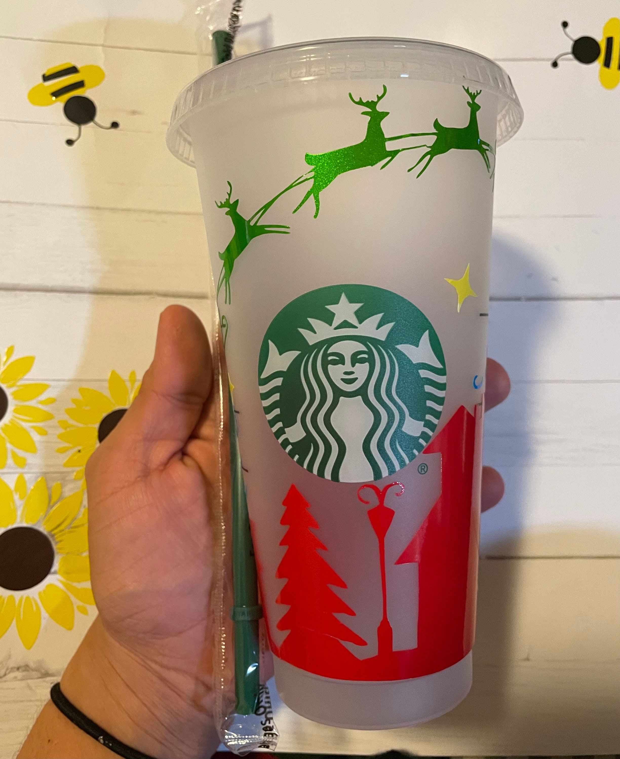 Starbucks Christmas edition reusable cold cup Starbucks Etsy