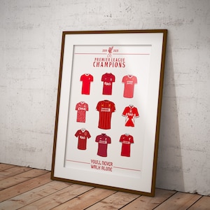 Hand Drawn Selection of Liverpool F.C Football Shirts