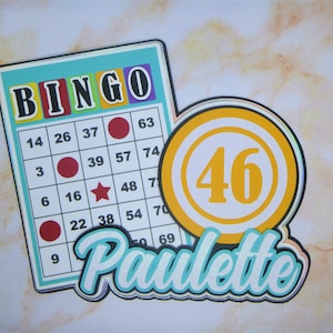 Bingo Cake Topper, Personalized Birthday Cake Topper, Game Night Cake Topper, Bingo Birthday Party for Grandparents, Bingo Theme