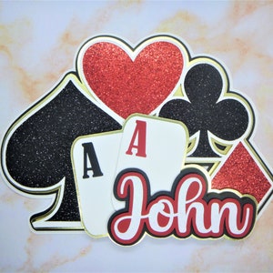 Poker Cake Topper, Personalized Birthday Cake Topper for Men, Casino Cake Topper, Poker Birthday Party for Him, Casino Theme