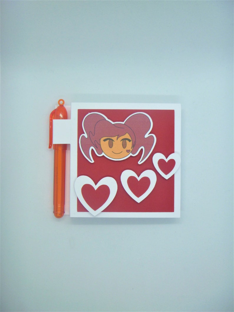 For Girls Notebook and Pen Red Sticky Note Holder Sticky Note Cover Character Post It White Sticky Notepad Sticky Notes