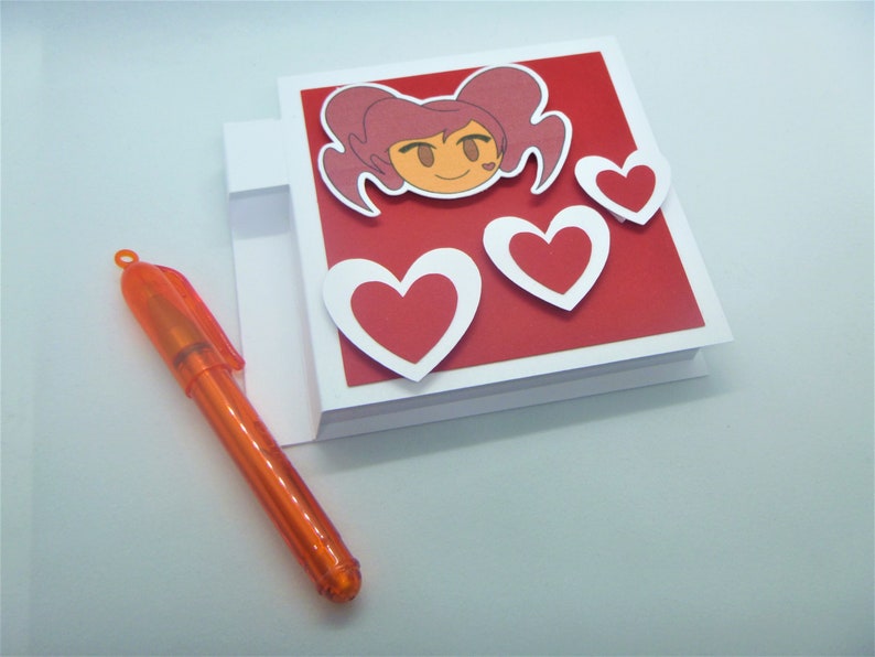 For Girls Notebook and Pen Red Sticky Note Holder Sticky Note Cover Character Post It White Sticky Notepad Sticky Notes