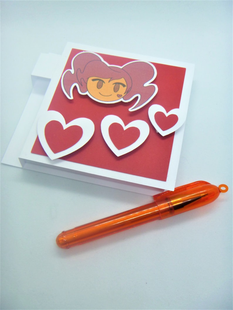 For Girls Notebook and Pen Red Sticky Note Holder Sticky Note Cover Character Post It White Sticky Notepad Sticky Notes