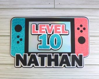 Video Game Cake Topper, Personalized Birthday Cake Topper for Boys, Gamer Cake Topper,  Video Game  Party Decor for Teens, Gamer Theme