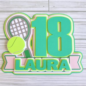 Tennis Cake Topper, Personalized Birthday Cake Topper for Her, Sports Cake Topper, Tennis Birthday Party for Teens, Tennis Theme Birthday
