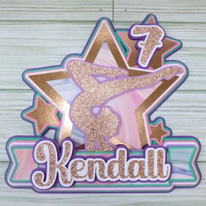 Gymnastics Cake Topper, Personalized Birthday Cake Topper for Girls, Sports Cake Topper, Gymnast Birthday Party for Teens, Gymnastics Theme