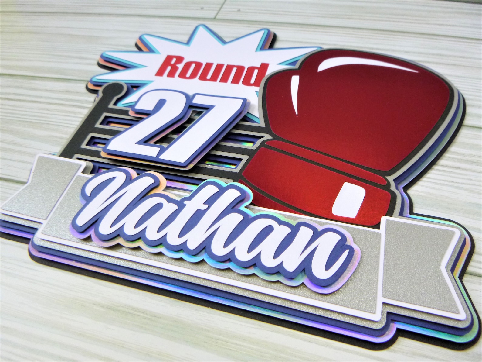 Boxing Cake Topper, Personalized Birthday Cake Topper for Him, Sports ...