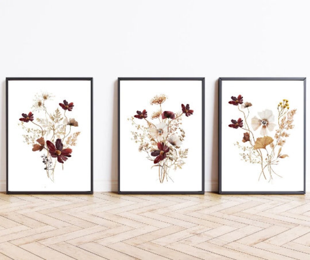 Wildflower Art Set of 3 Watercolor Wildflowers Print Wildflowers ...
