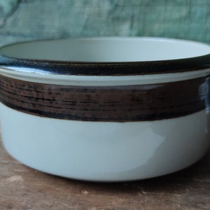 Arabia Karelia Bowl 1970s Finnish design by Anja Jaatinen Winquist for Arabia Finland Stoneware Modern Dishes Retro Brown