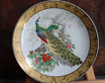【本物保証】 富士品質中国装飾皿 日本 Etsy - 孔雀皿 - 九谷焼日本 - 磁器皿 - 工芸品