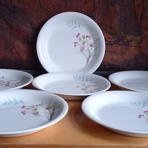 Arabia Finland Pellervo Flora Breakfast Plate Made in Finland Design Cake Bread Plates Kaj Franck botanical flowers Raija Uosikkinen 1950