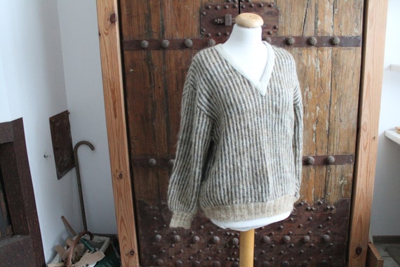 Leather Wool Sweater / Pure Wool Women 