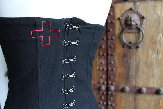 Wool Corsets vintage 90s uldahl black red size 3