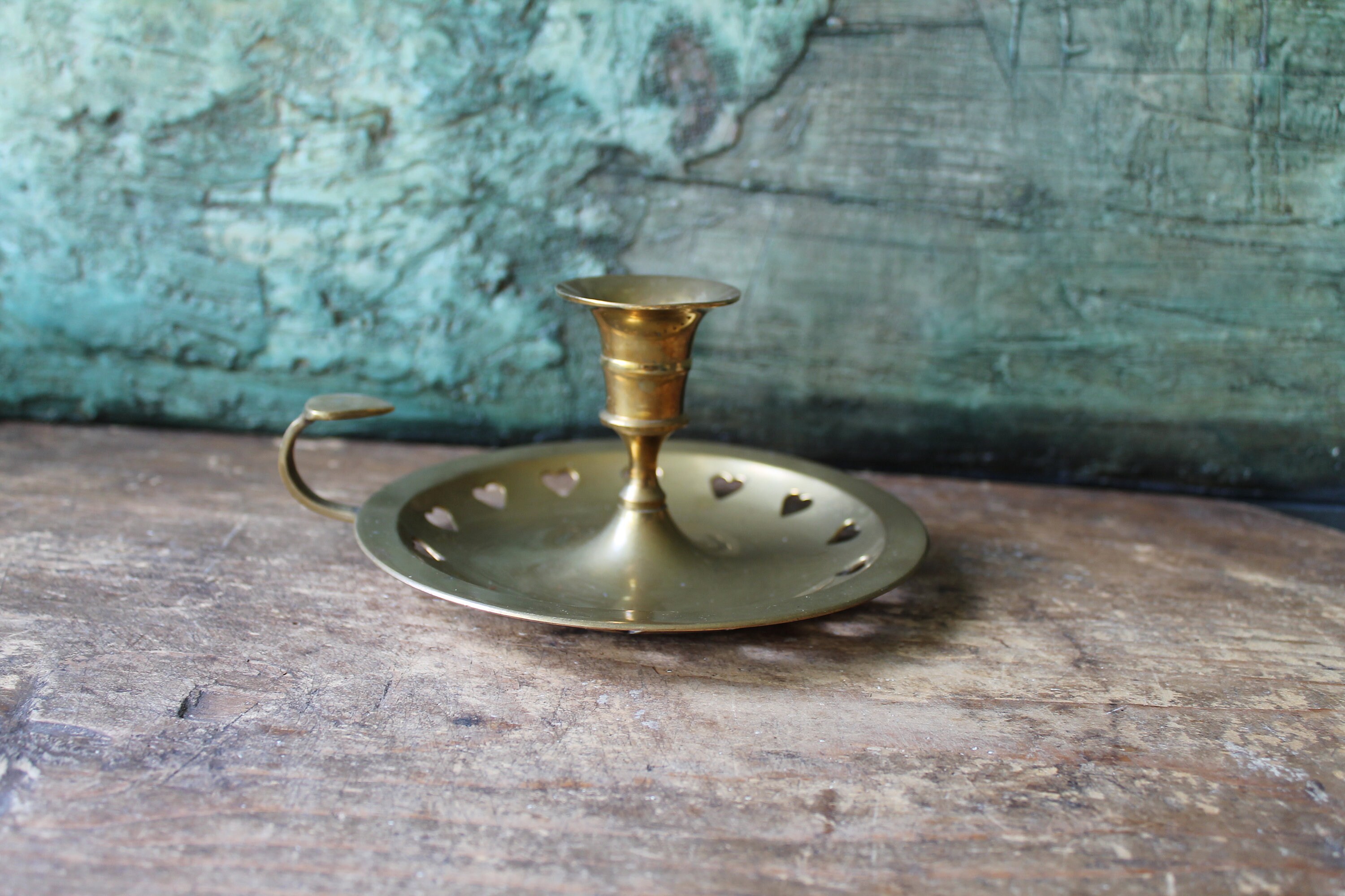 Hart Shape Brass Candle Holder Chamberstick Brass Etsy