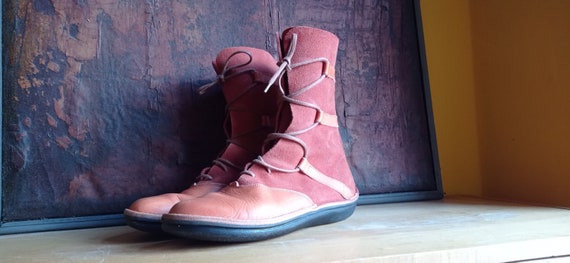 terugtrekken pantoffel slikken Loints of Holland Orange Leather Boots Inspired by Nature - Etsy Israel