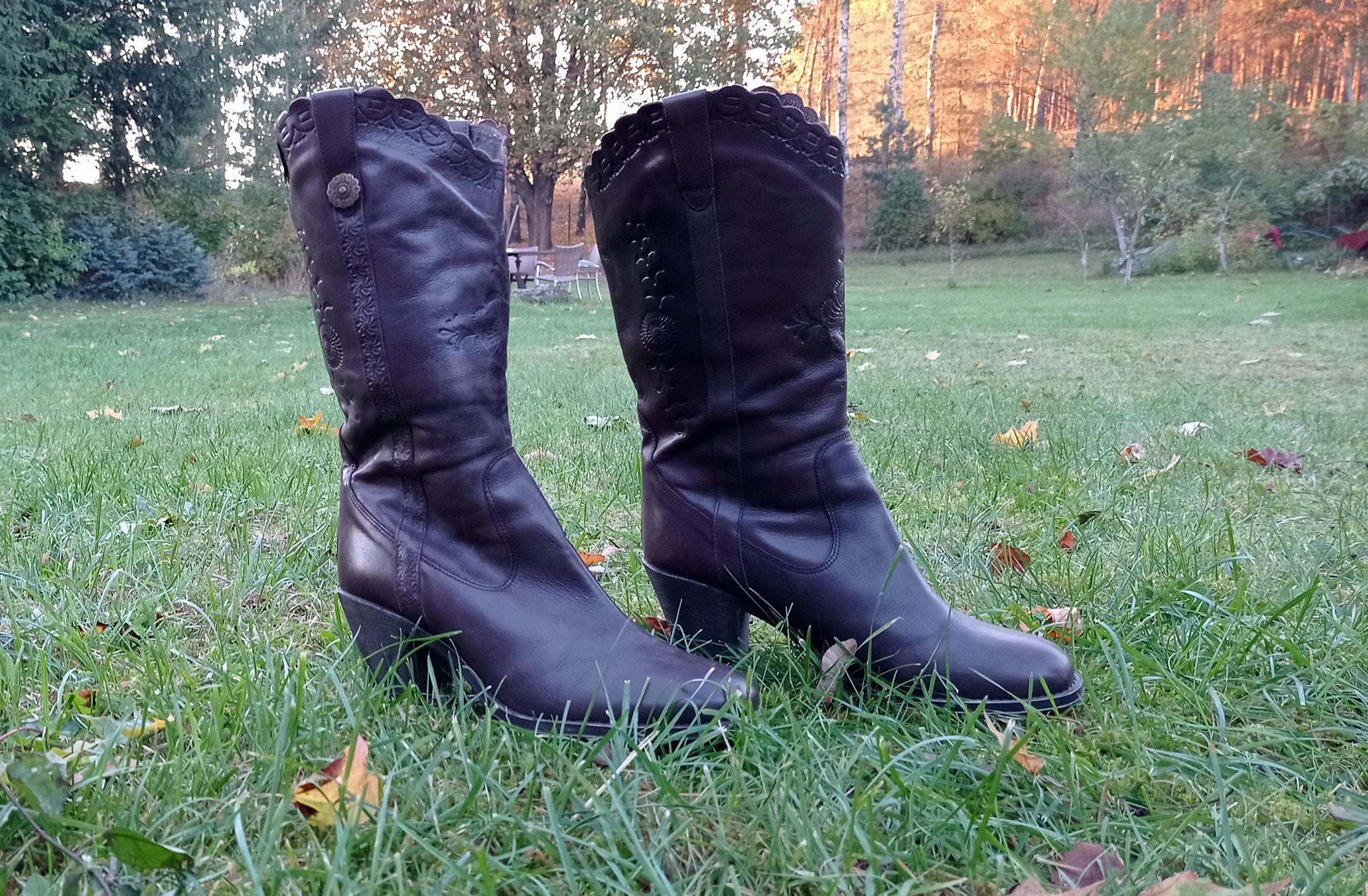 靴 90s Western boots made in usa Buy Tooled Leather Shoes 1990's Womens Cowboy Boots Made by USA