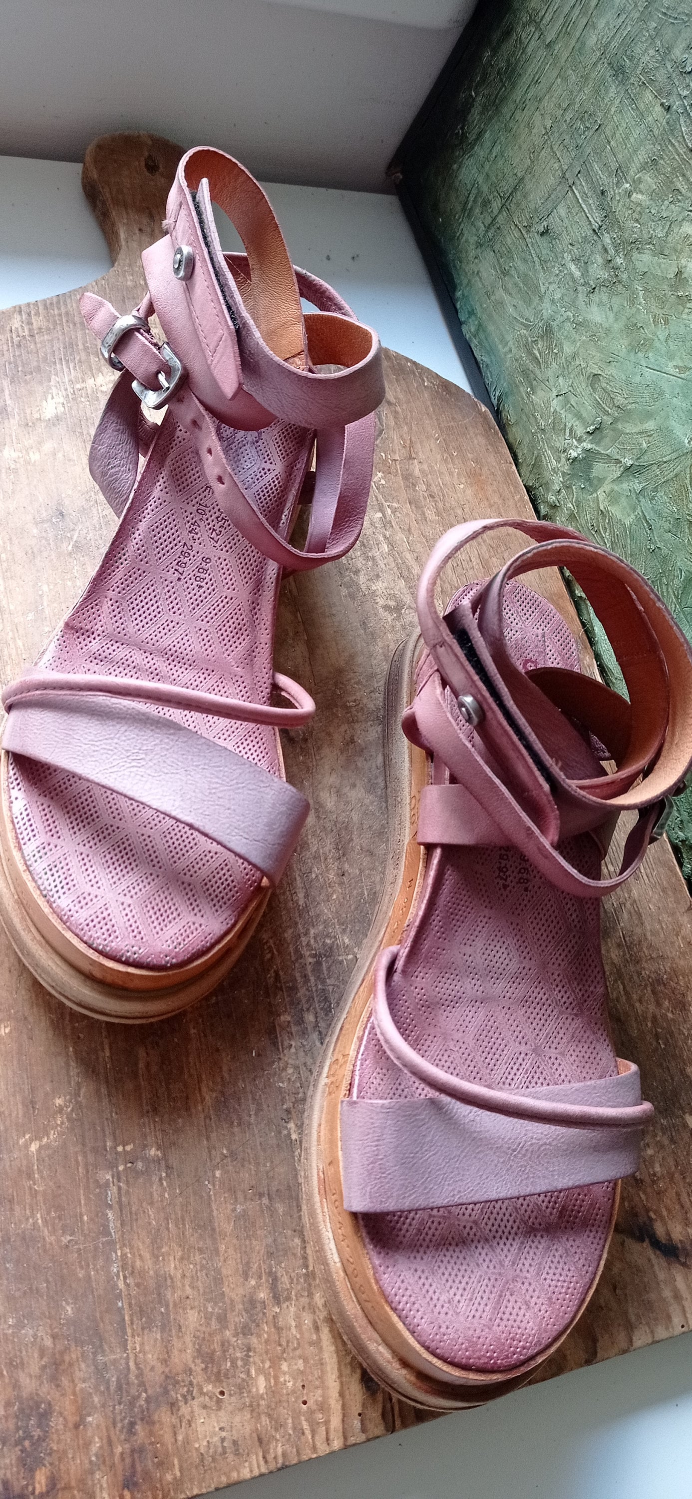Pink Platform Sandals AS 98 Leather Shoes Blush Pink Airstep AS98