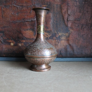Hand Hammered Copper Brass Vase Art Deco Decorative anniversary gift Metal Vase for Flowers, Mid Century Scandinavian Sewden