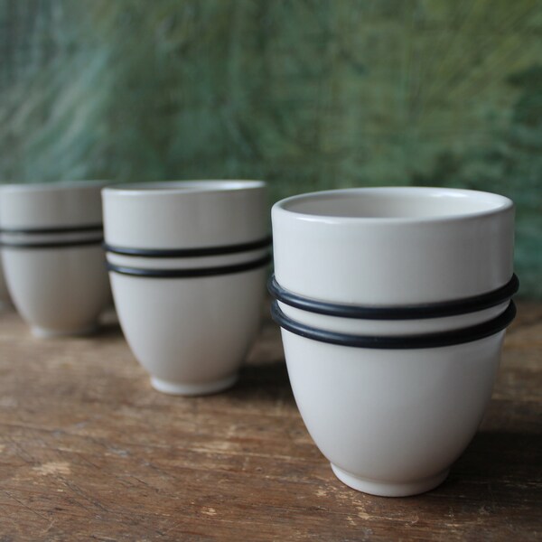 Four Höganäs APOLLO Espresso Cups 125 ml by Kristina Stark Vintage Swedish Mid Century Modern Scandinavian Retro Made in Sweden Hoganas