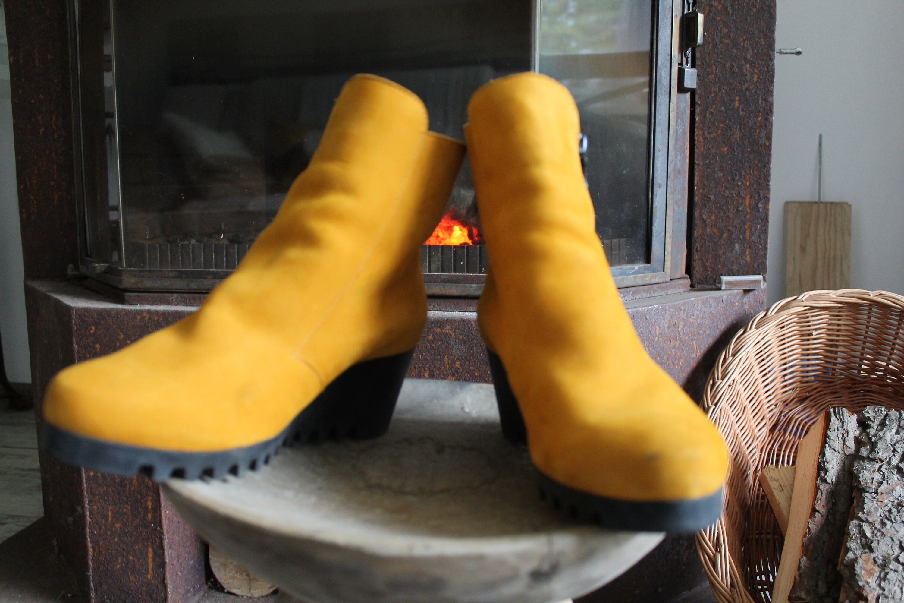 Gele Arche Platform schoenen Oker enkellaarsjes gemaakt in - Etsy België