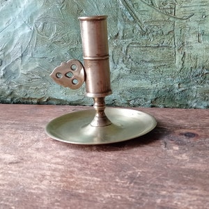 Brass Candle Holder Chamberstick Candlesticks Holder Chamber Stick Bedroom Light Mid Century Decor Housewarming Gift