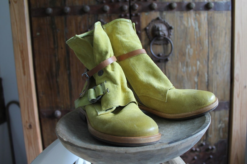 Yellow Ankle Boots Airstep AS 98 Fabulous Boots EU 38 Made in image 8
