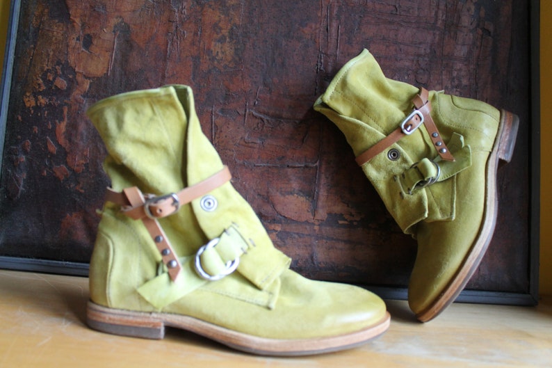 Yellow Ankle Boots Airstep AS 98 Fabulous Boots EU 38 Made in image 4