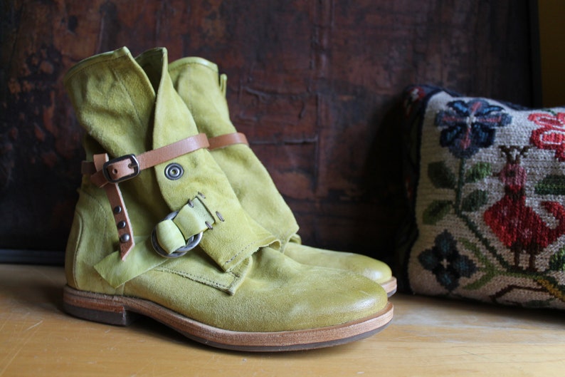 Yellow Ankle Boots Airstep AS 98 Fabulous Boots EU 38 Made in image 1