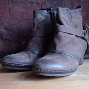 A.S.98 Airstep Boots Leather Heel Ankle EUR 36 US 6  UK 4 Hand Made in Italy Leather Air Step High Heel Punk Gray Brown  Zipper Handcrafted