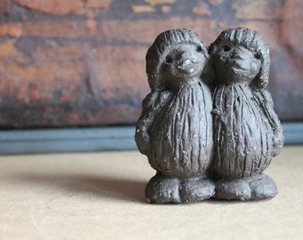 Troll Figurine by Ramsing Lisa Larson Two small Stoneware Trolls 1960s Denmark Mid Century modern Studio Pottery Danish pottery Troll Couple