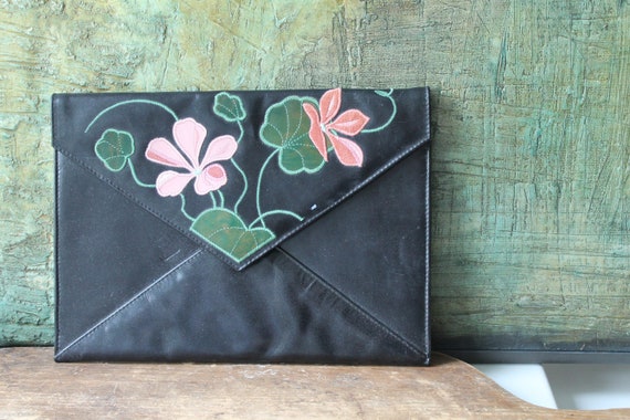 Vintage RARE David Jann Handmade Leather Clutch Bag Leather