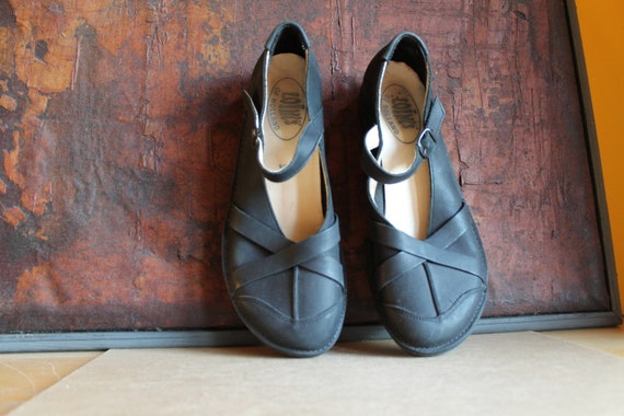 Loints of Holland Black Leather shoes Flats Mary Jane Girly EU ...