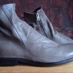 AS 98 ankle mens shoes fabulous real leather Boots EU 44 Made in Italy Biker Boot Gray Punk Boots For Bikers Chelsea boots