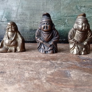 Mini Brass Pocket Travel Buddha Thoughtful Zen Buddhism Altar Asian Decor Feng Shui Tinny Happy Budda Statue Small Sculpture Meditation