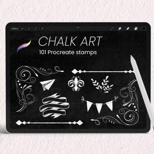101 Procreate Chalkboard Elements | Hand-drawn Procreate brush stamps