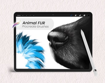 Tierfellbürsten für Procreate | Realistischer Tierhaare und Federpinsel