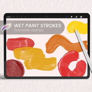 20 thick paint stroke stamps for Procreate | Digital wet real acrylic brush stroke STAMPS