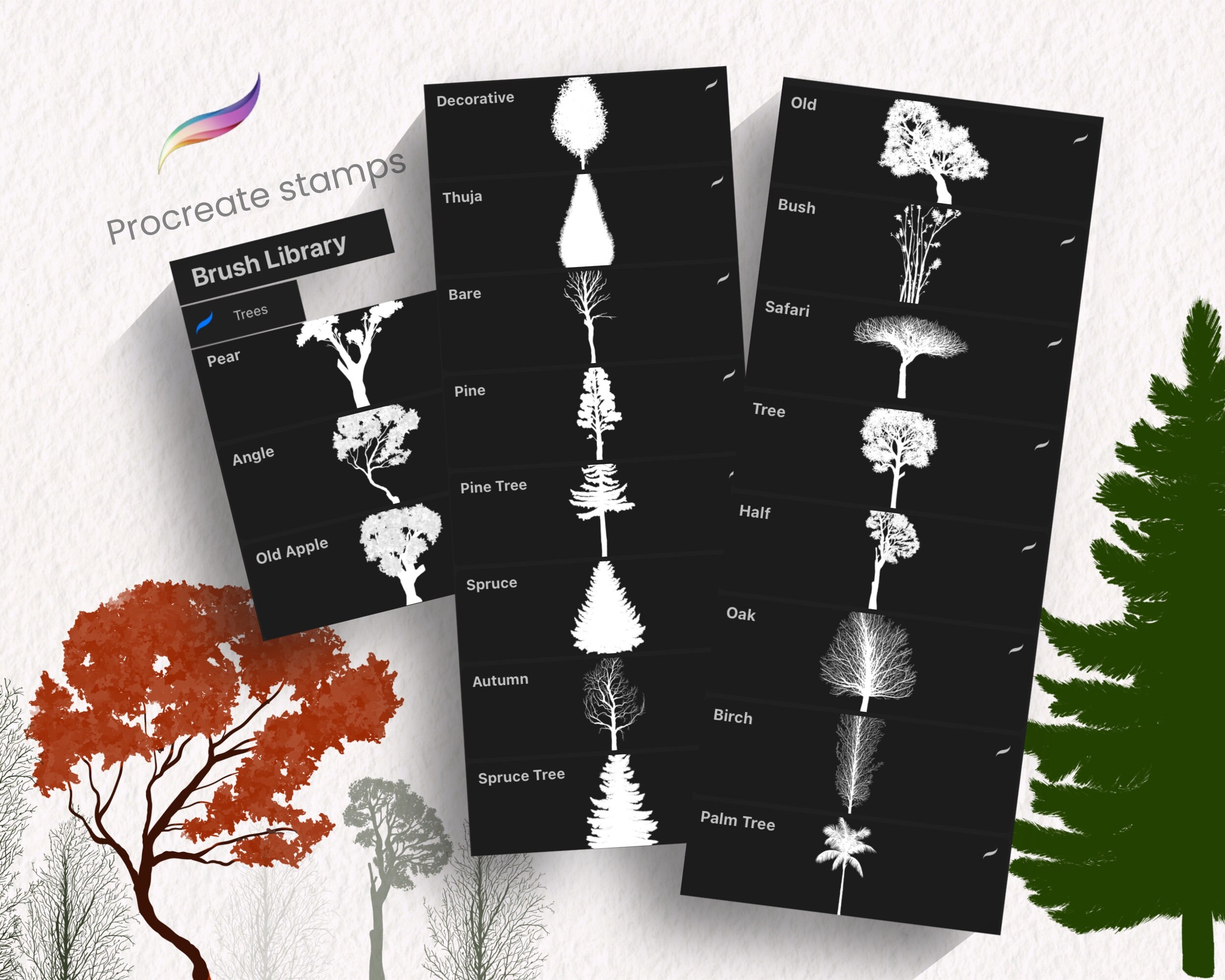 Botanical Procreate BUNDLE 100+ Stamps and Brushes | Foliage and ...