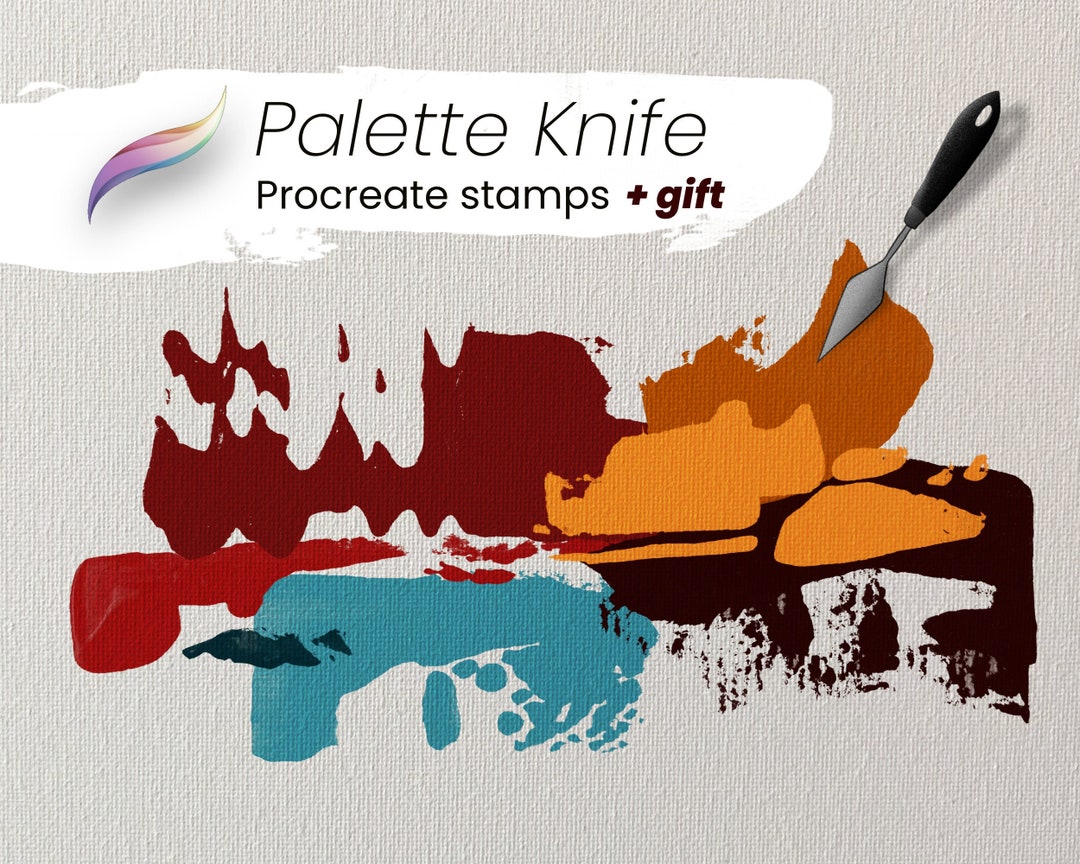 37 Palette Knife Procreate Stamps Handmade Spatula Abstract Etsy