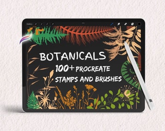 Botanical Procreate BUNDLE 100+ stamps and brushes | Foliage and greenery digital brushes | Forest ferns, meadow and wild grass stamps