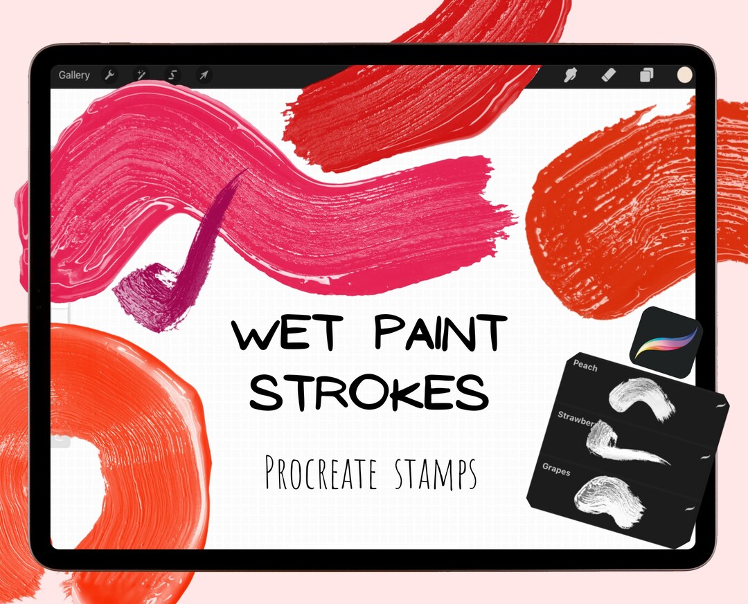 20 Thick Paint Stroke Stamps for Procreate Digital Wet Real Acrylic