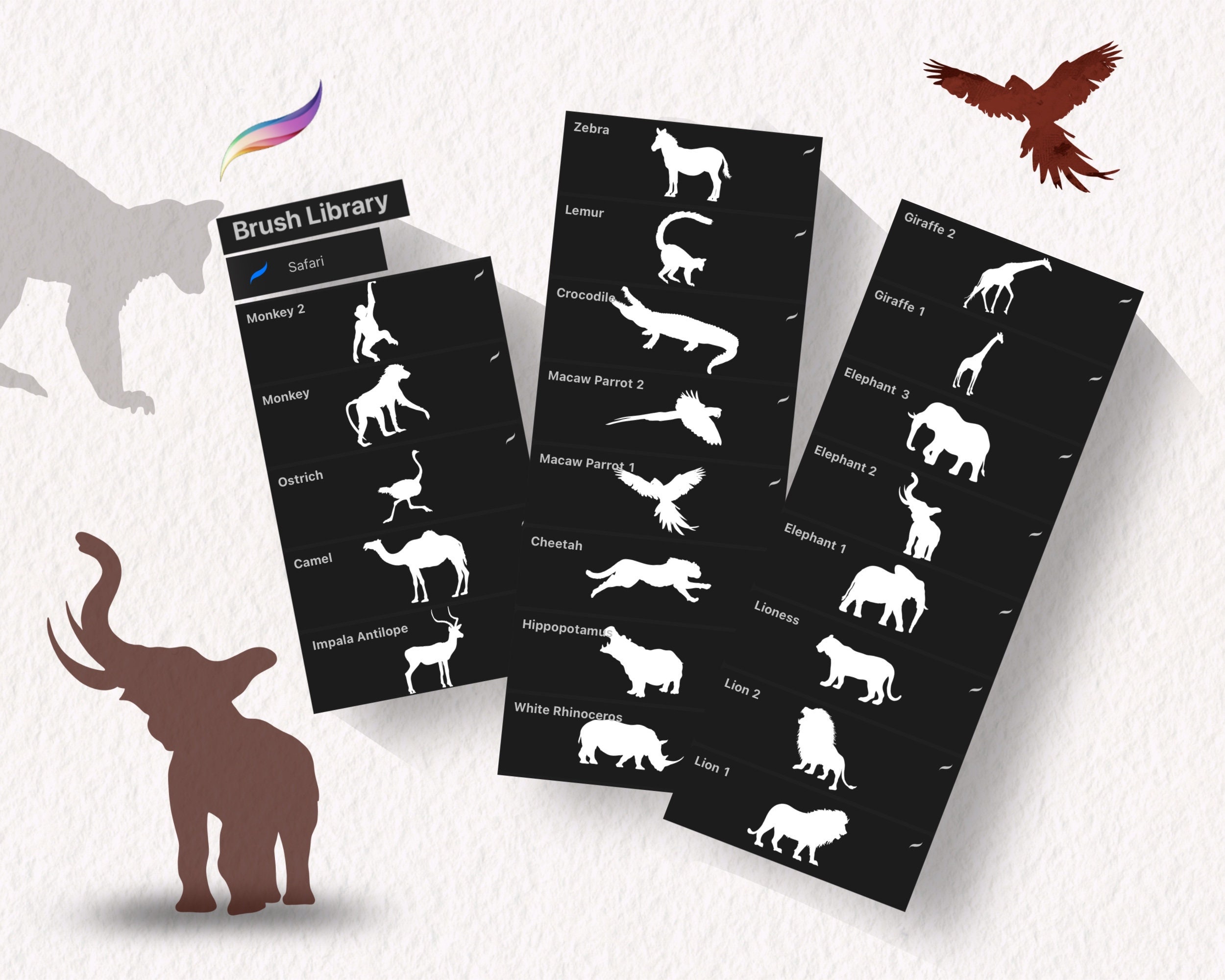 100+ Animal Procreate Stamps BUNDLE | Digital Wildlife Nature Brushes ...