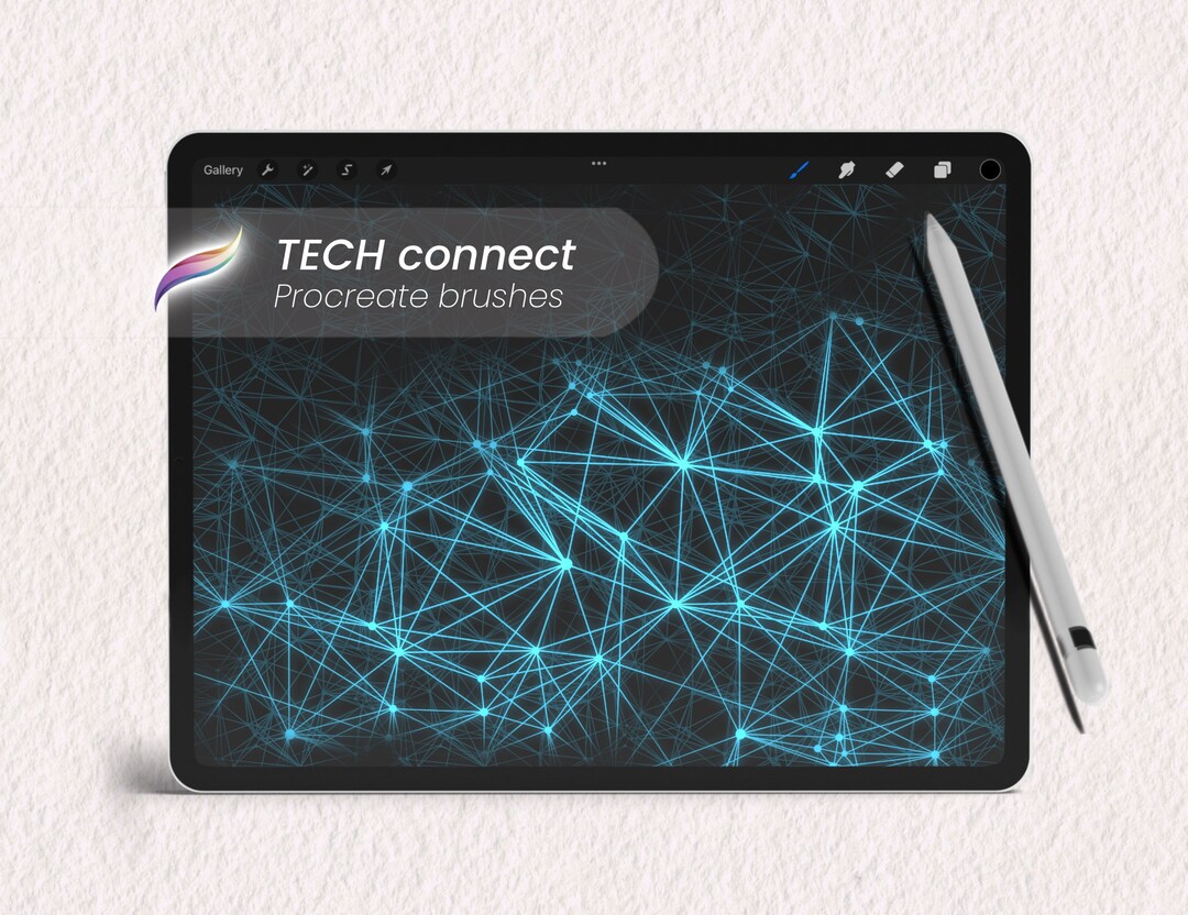 Seamless Procreate Tech Brushes | Digital Technology Network Links ...