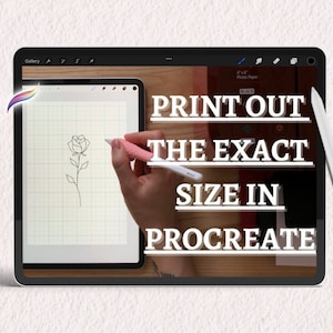 Procreate A4 cm grid template measure tool | Measuring and lettering ruler Procreate| Printing exact size Procreate | Tattoo stencil