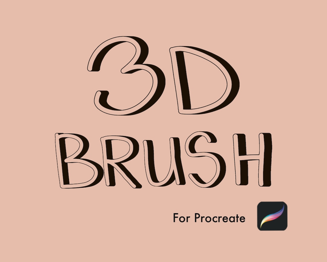 3D Brush for Procreate | Calligraphy, Lettering Line Brush | Geometric ...